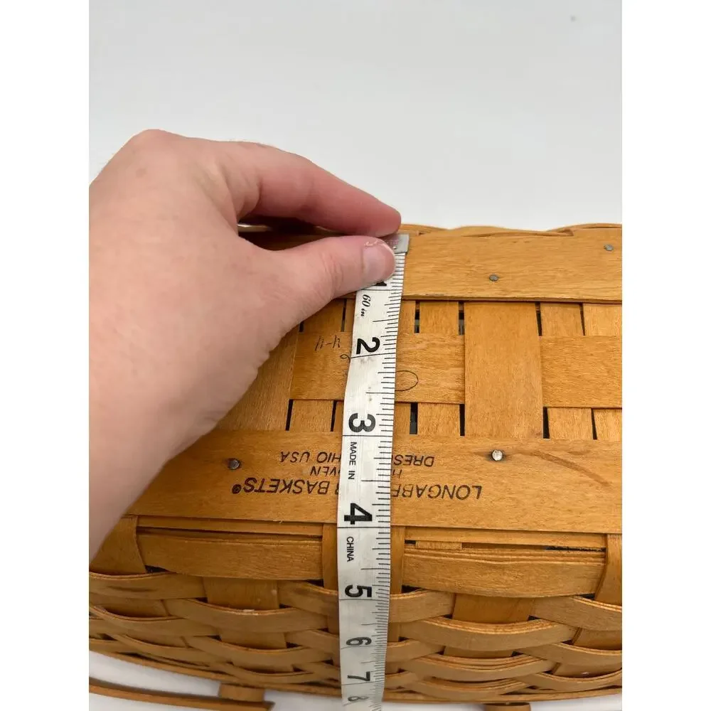 Vintage Longaberger Basket 1996 Handwoven Dresden Ohio Double Swing Handles